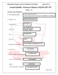 (AQAR) 2017-18 Part – a 1