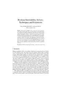 Boolean Satisfiability Solvers: Techniques and Extensions