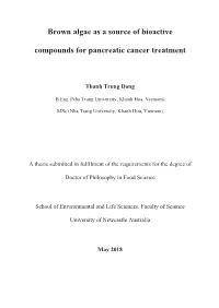 Brown Algae As a Source of Bioactive Compounds for Pancreatic Cancer
