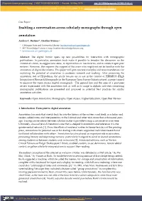 Enabling a Conversation Across Scholarly Monographs Through Open
