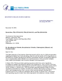 FDA-2015-N-0101; and FDA-2016-N-0124