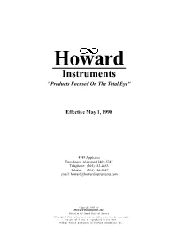 Instruments "Products Focused on the Total Eye"