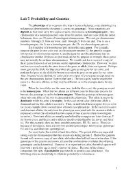 Lab 7. Probability and Genetics