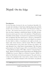 Nepal: on the Edge, by R S N Singh