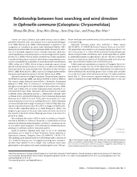 Relationship Between Host Searching and Wind Direction in Ophraella Communa (Coleoptera: Chrysomelidae)