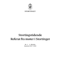 Stortingstidende Referat Fra Møter I Stortinget
