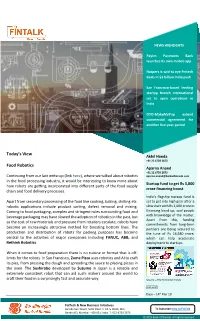 Today's View Food Robotics