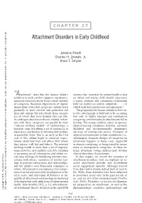 Chapter 27: Attachment Disorders in Early Childhood