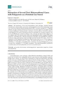 Interaction of Several Toxic Heterocarbonyl Gases with Polypyrrole As a Potential Gas Sensor