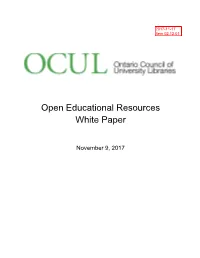 Open Educational Resources (OER) White Paper