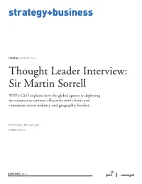 Thought Leader Interview: Sir Martin Sorrell