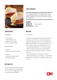 Eggs Benedict Serves Cooks in Difficulty Hard