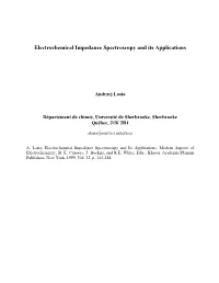 Electrochemical Impedance Spectroscopy and Its Applications