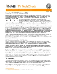 Ensuring PMCP/PSIP Interoperability
