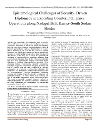 Epistemological Challenges of Security–Driven Diplomacy In