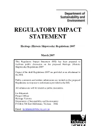 Regulatory Impact Statement