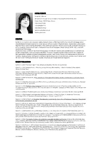 SOPHIA VYZOVITI SYNOPSIS Architect, Researcher and Educator