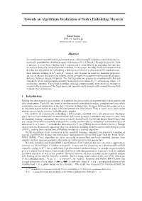 Towards an Algorithmic Realization of Nash's Embedding Theorem