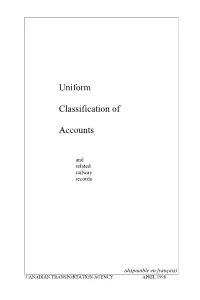 Uniform Classification of Accounts and Related Railway Records