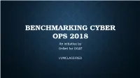 BENCHMARKING CYBER OPS 2018 an Initiative by Onnet for OOAT