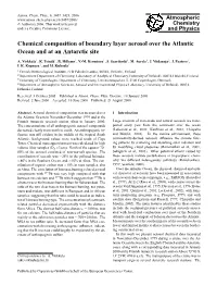 Chemical Composition of Boundary Layer Aerosol Over the Atlantic Ocean and at an Antarctic Site