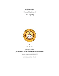 Electrical Machines-II 2015-16(ODD)