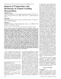 Impacts of Temperature and Rootstocks on Tomato Grafting