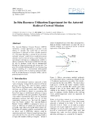In-Situ Resource Utilization Experiment for the Asteroid Redirect Crewed Mission