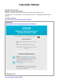 Migration, Trade and Unemployment Economics : the Open-Access, Open-Assessment E-Journal, 2012; 6(2012-4):1-41