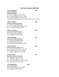 Part-Time Faculty List 2019-2020 THEA M