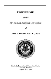 PROCEEDINGS of the 91St Annual National Convention of THE