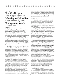 The Challenges and Approaches to Working with Lesbian, Gay