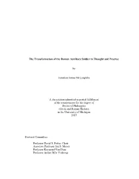 The Transformation of the Roman Auxiliary Soldier in Thought and Practice