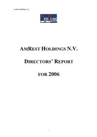 Amrest Directors' Report 2006