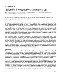 Exercise 1C Scientific Investigation: Statistical Analysis