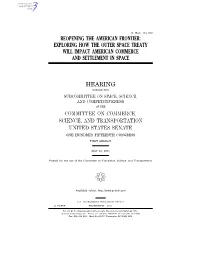 Exploring How the Outer Space Treaty Will Impact American Commerce and Settlement in Space