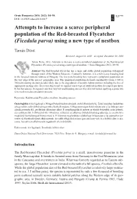 (Ficedula Parva) Using a New Type of Nestbox