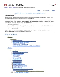Guide to Food Labelling and Advertising