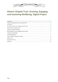 Historic Chapels Trust- Growing, Engaging, and Sustaining Wellbeing- Digital Project