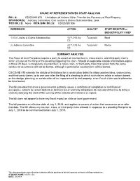 HOUSE of REPRESENTATIVES STAFF ANALYSIS BILL #: CS/CS/HB 875 Limitations of Actions Other Than for the Recovery of Real