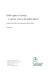 LGBT Rights in Vietnam – a ‘Private’ Issue in the Public Sphere?