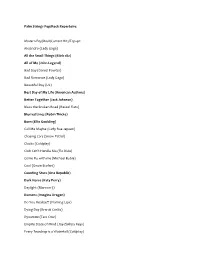 Palm Strings Pop/Rock Repertoire: Modern Pop/Rock/Current Hits/Top