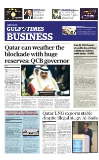Qatar Can Weather the Blockade with Huge Reserves: QCB Governor