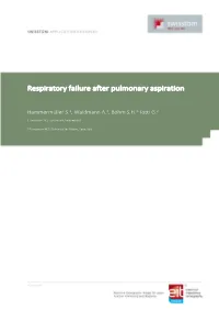 Respiratory Failure After Pulmonary Aspiration