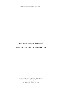 Sis Ii S the Schengen Information System a Guide