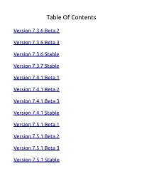 Table of Contents