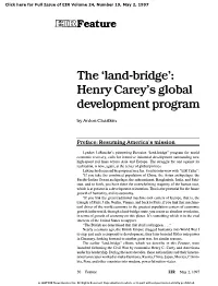 The 'Land-Bridge': Henry Carey's Global Development Program