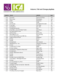 Autumn, Fall and Change Playlists