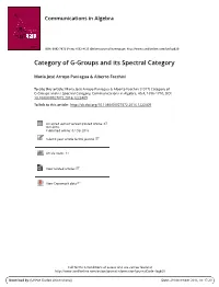 Category of G-Groups and Its Spectral Category
