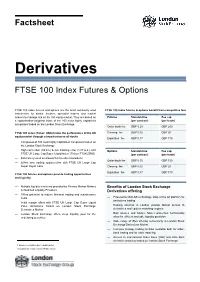 FTSE 100 Index Futures & Options